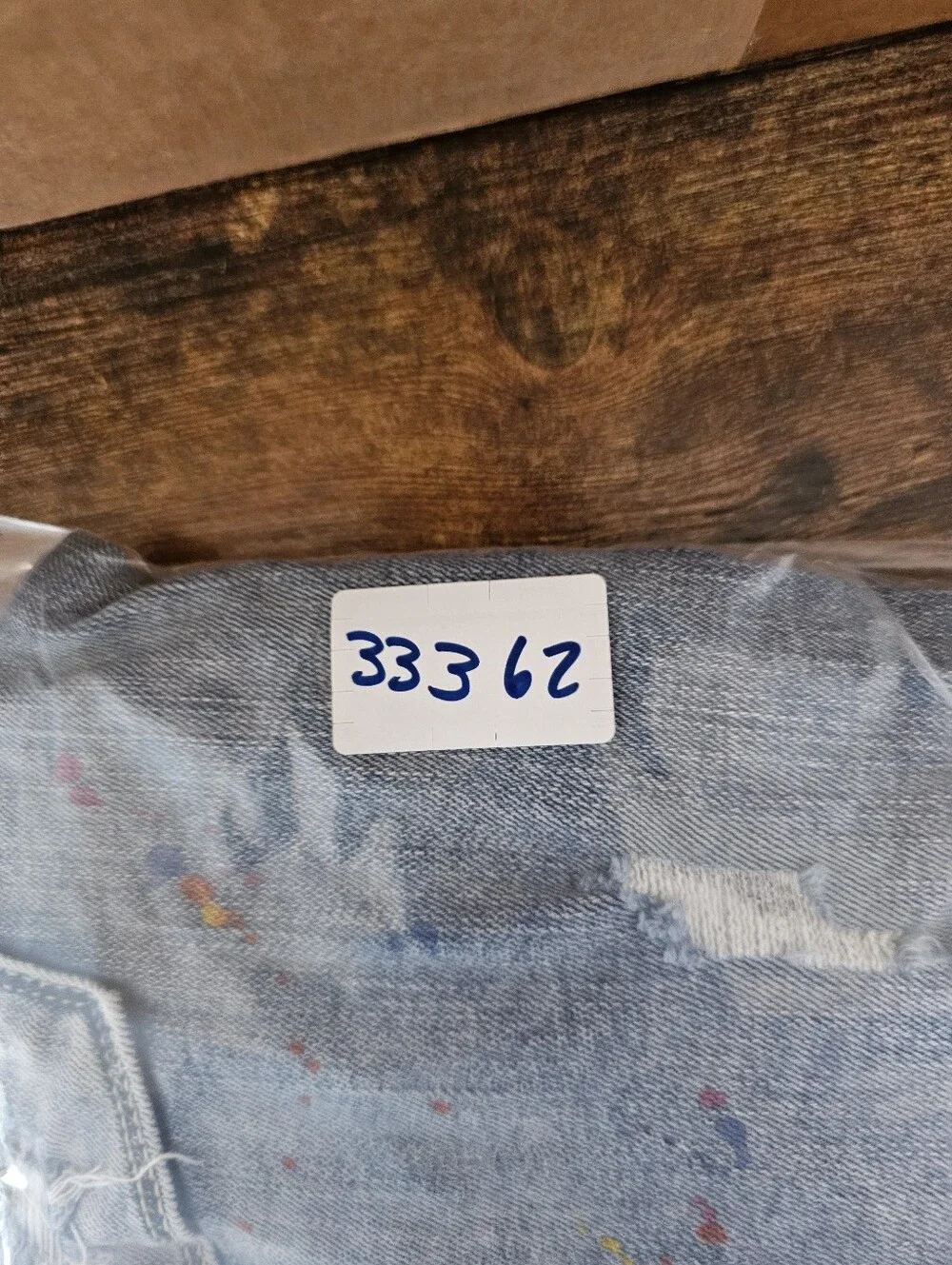 Judy Blue Paint Splatter Jean Short Womens 1XL Blue Stretch Denim